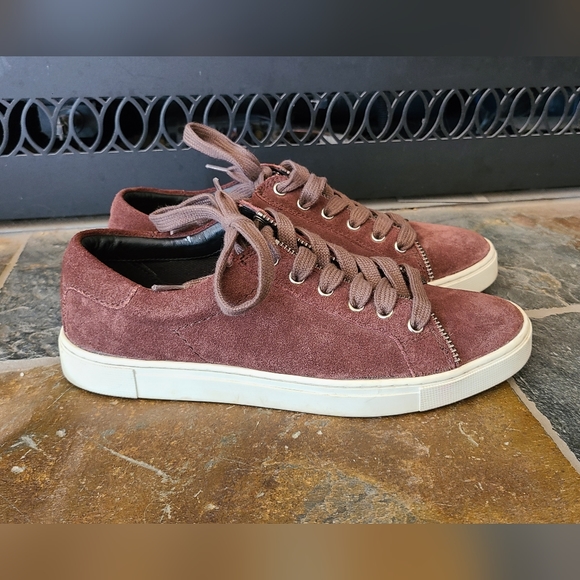 Frye Sindy Deep Burgundy Red Suede Lace Up Moto Sneakers size 7 - Picture 3 of 8